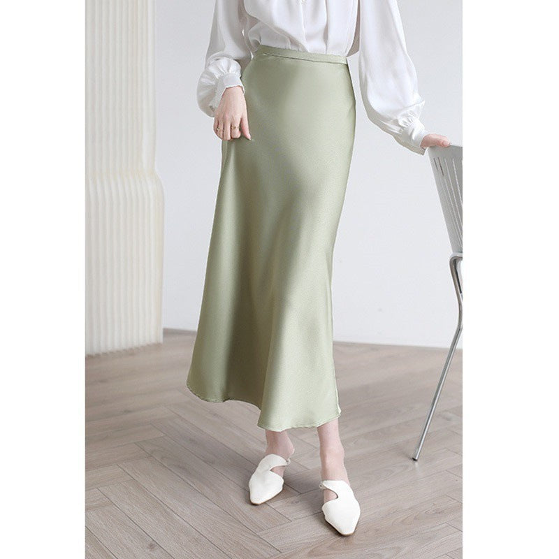 Silk Fishtail Long Skirt