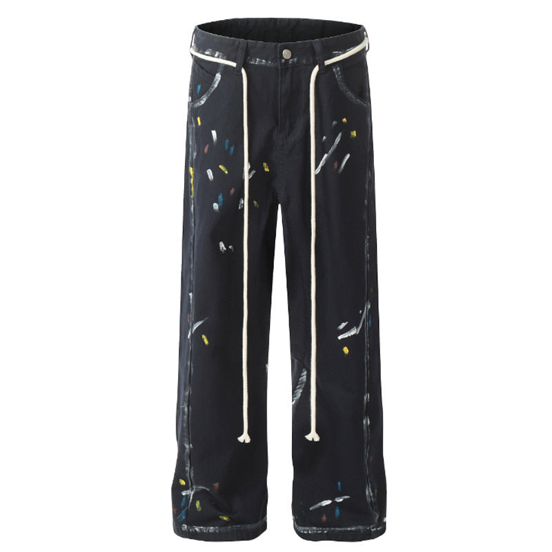 Paint-splashing Style Graffiti Design Trousers
