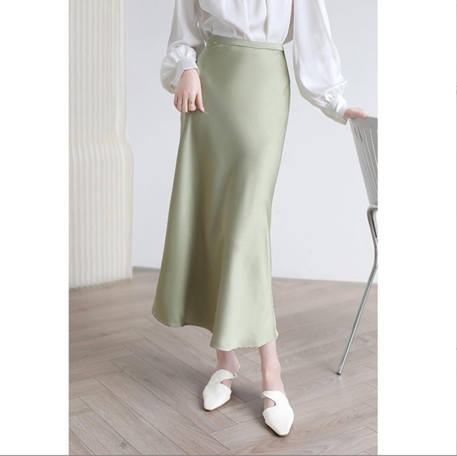 Silk Fishtail Long Skirt