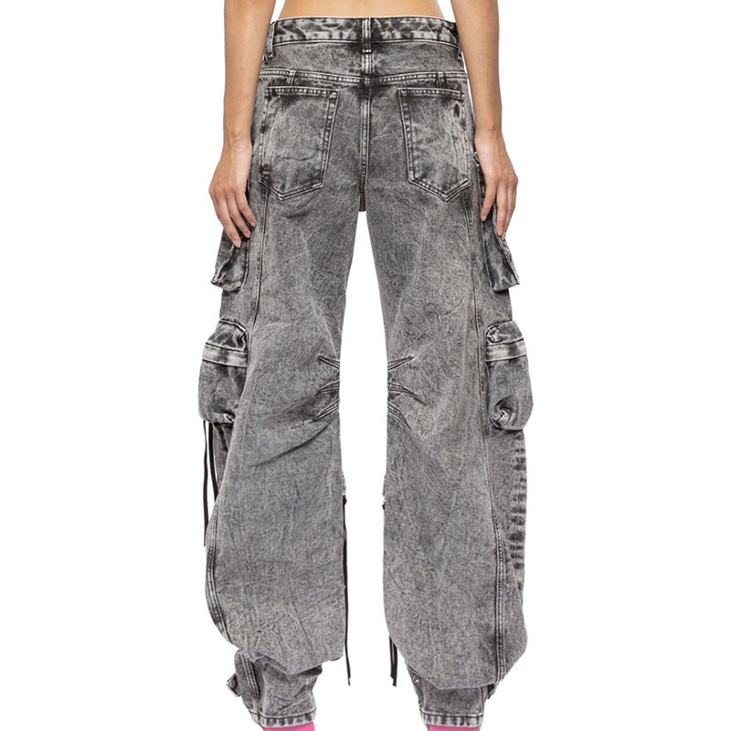 Cargo Jeans Multi-pocket Wide Leg Pants