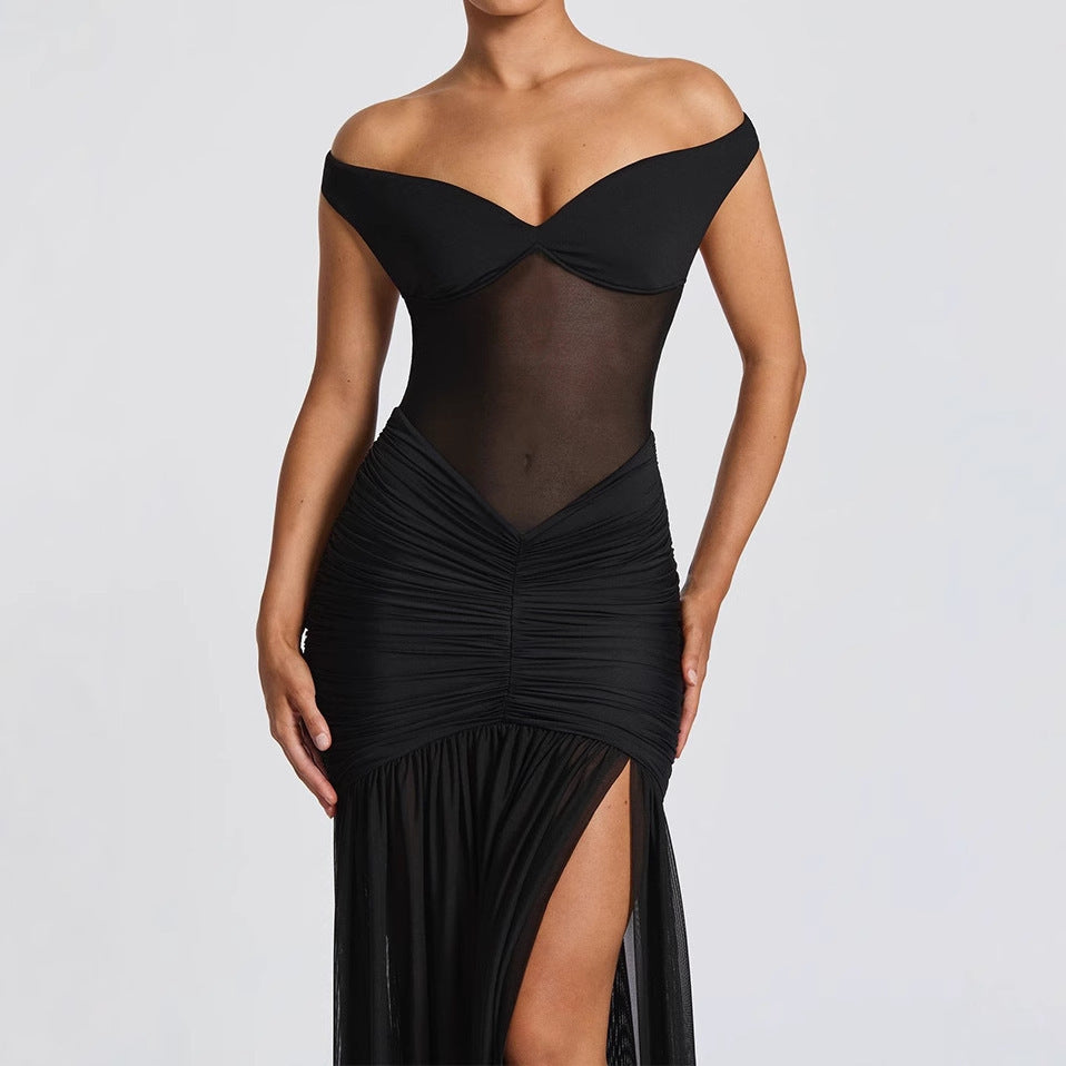 Tube-top Backless Temperament Split Dress