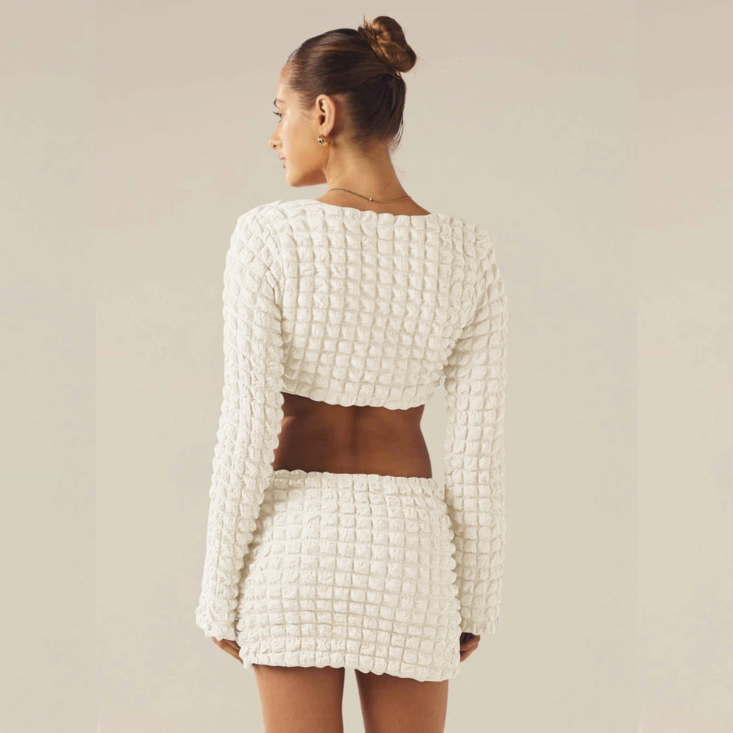 Bubble Plaid Two-piece Dress