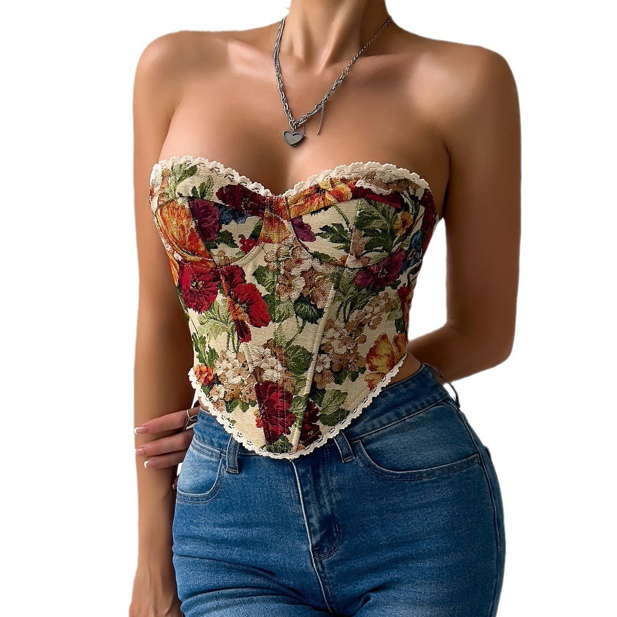Vintage Flower Print Vest