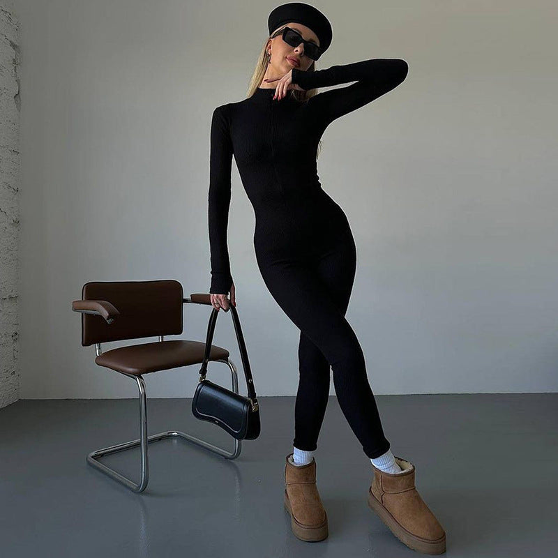 Long-sleeved Stretch Bottoming Jumpsuit