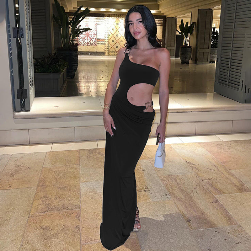 Slim Fit Long Split Dress