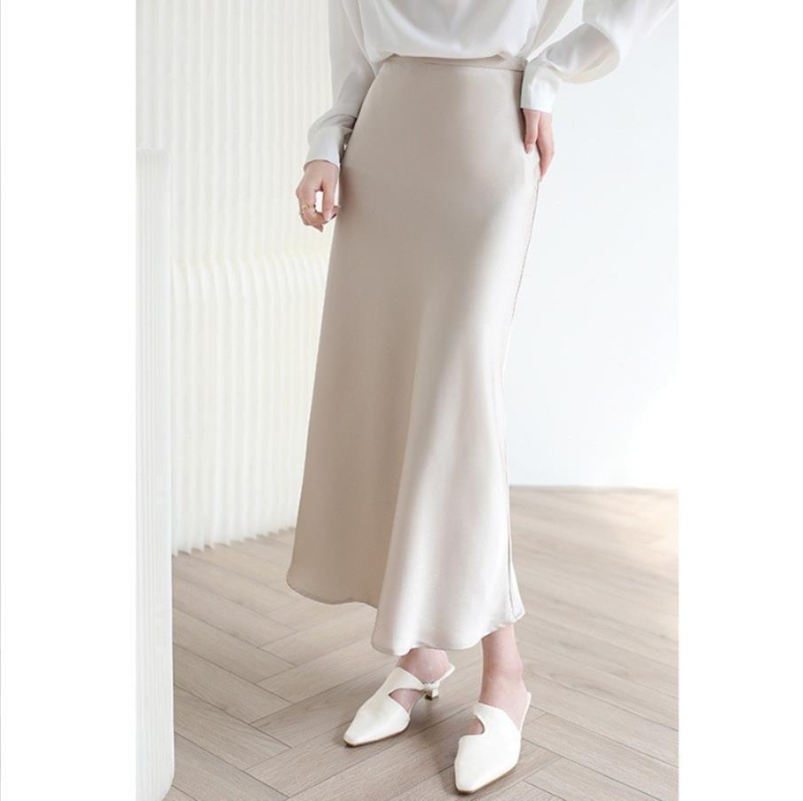 Silk Fishtail Long Skirt