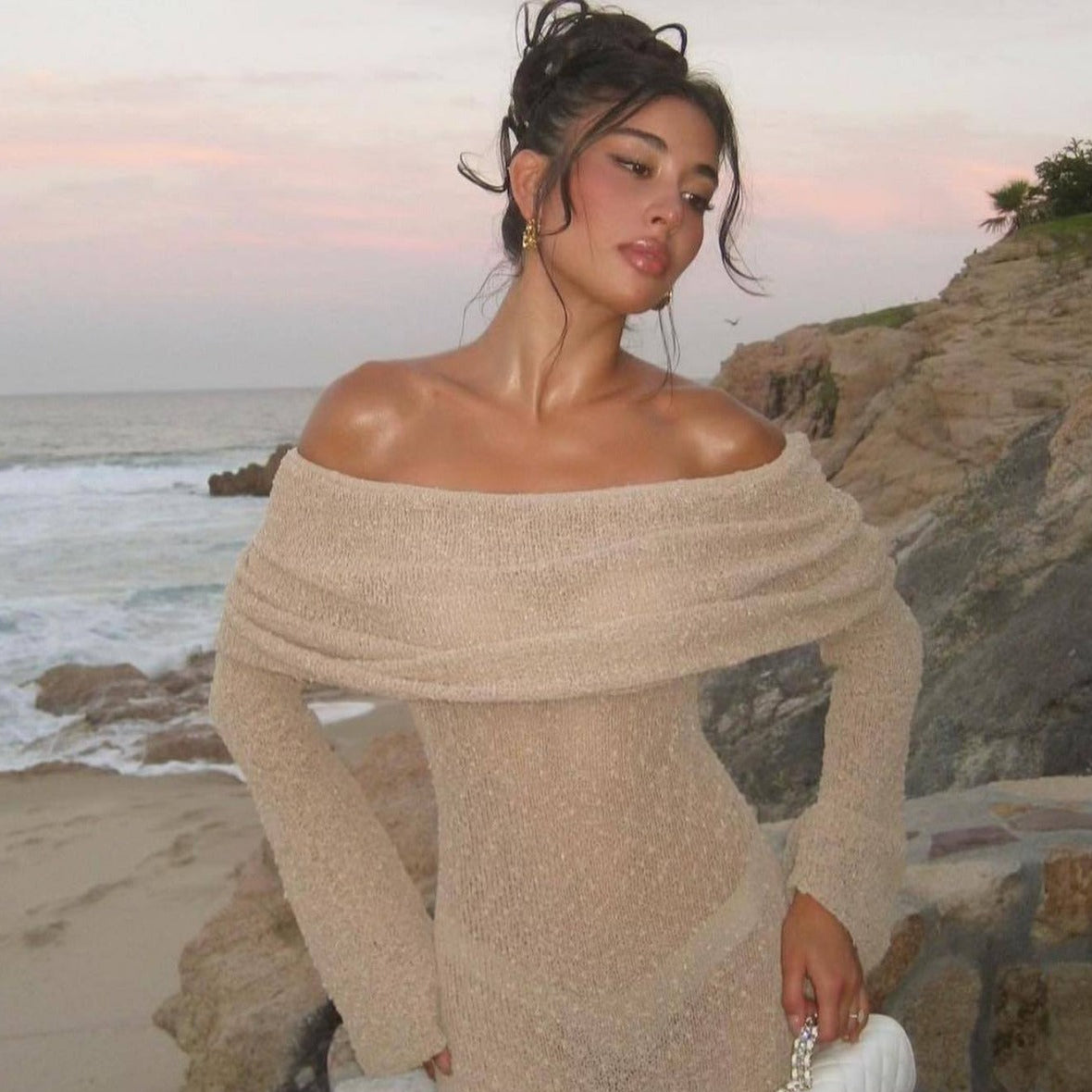 Knitted Long-sleeved Dress