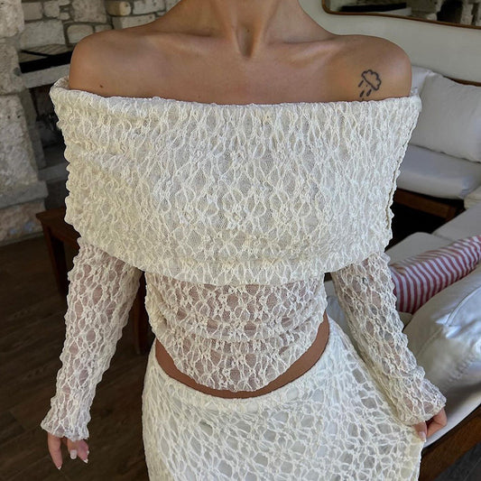 Autumn Lace Off-shoulder Top
