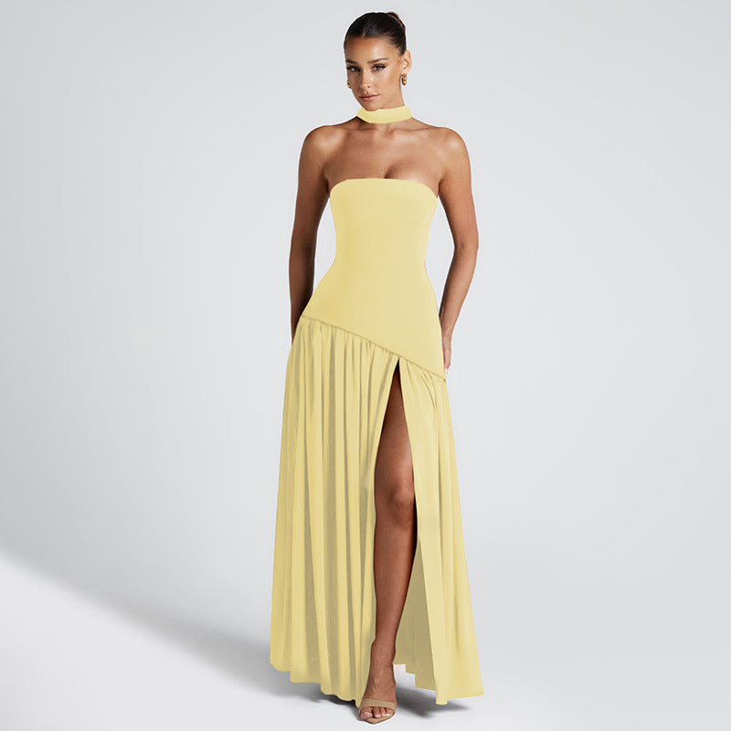 Split Backless Elegant Streamer Dress