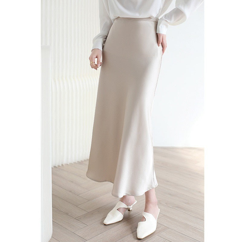 Silk Fishtail Long Skirt