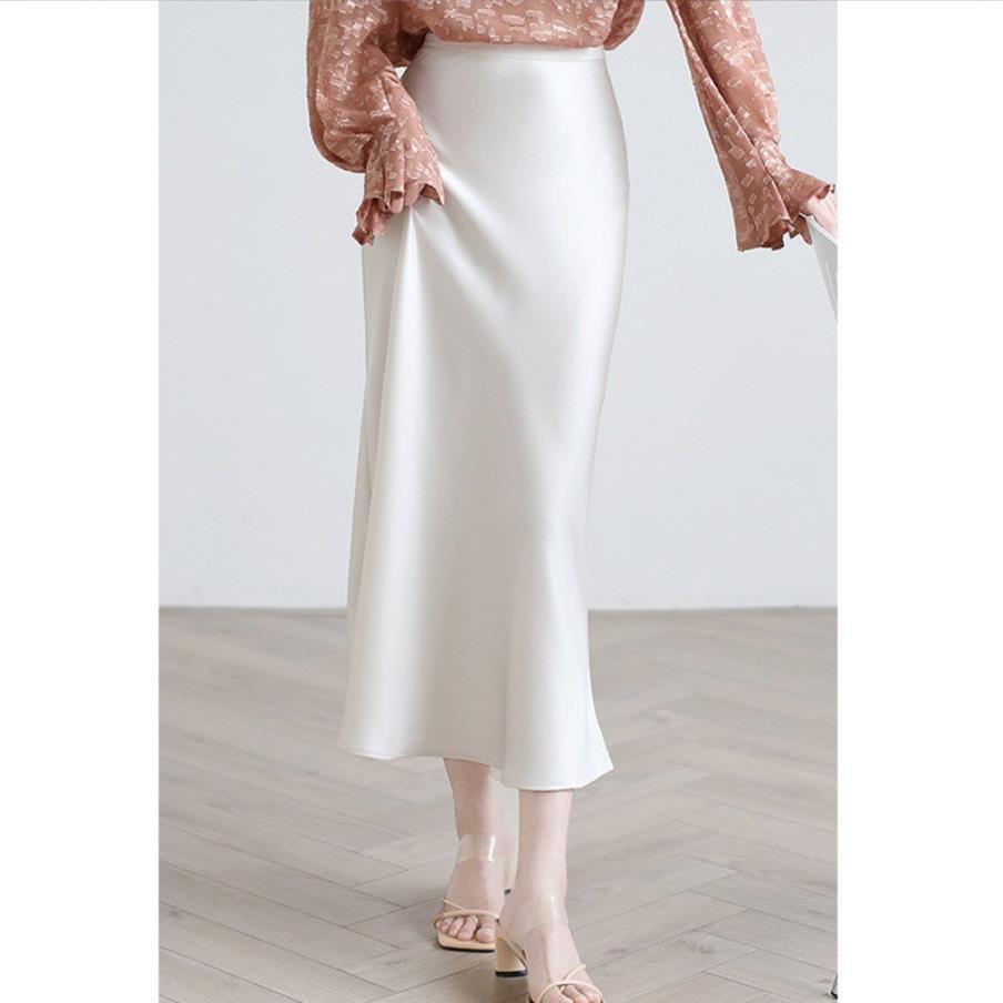 Silk Fishtail Long Skirt