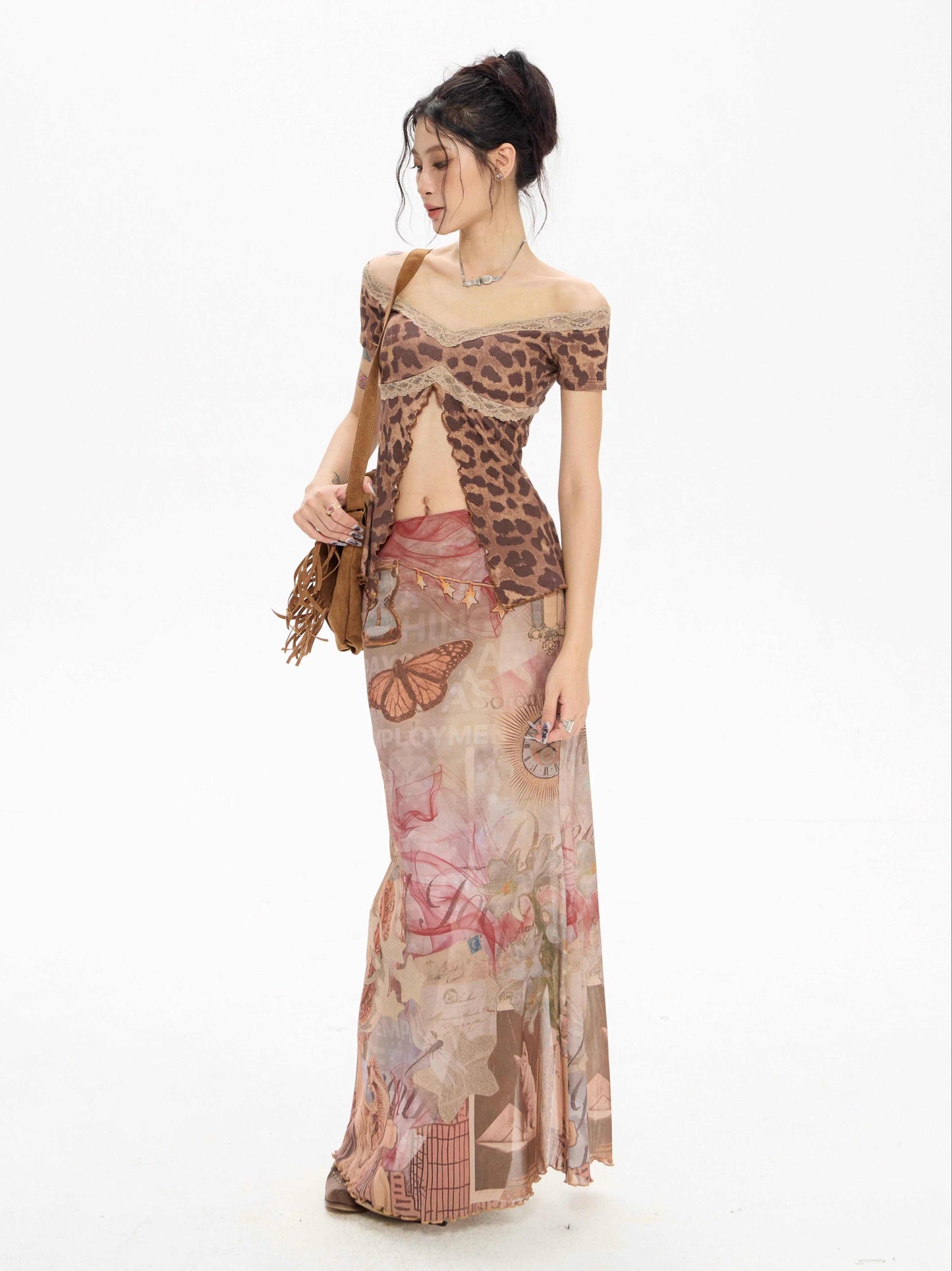 Printing Fishtail Length Skirt