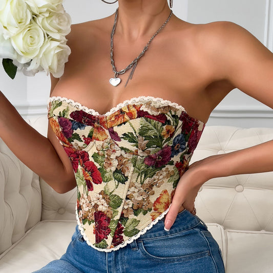 Vintage Flower Print Vest