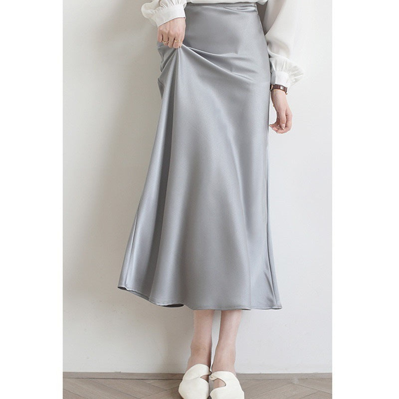 Silk Fishtail Long Skirt