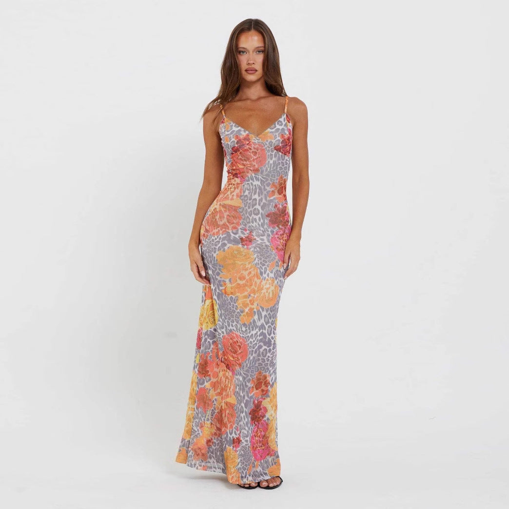 Slim-fit Backless Sling Dress