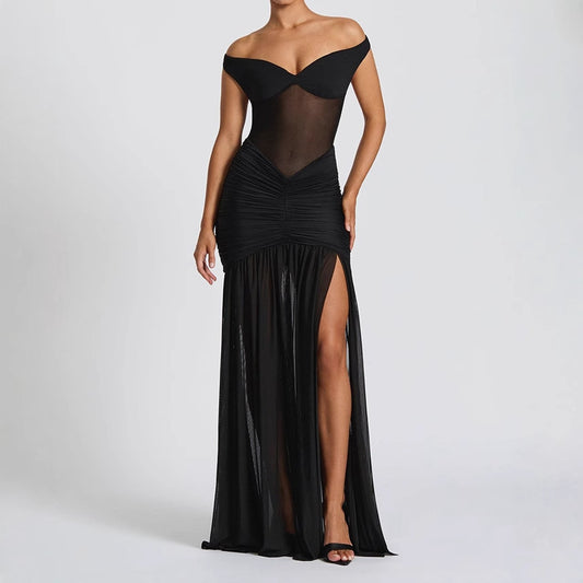 Tube-top Backless Temperament Split Dress