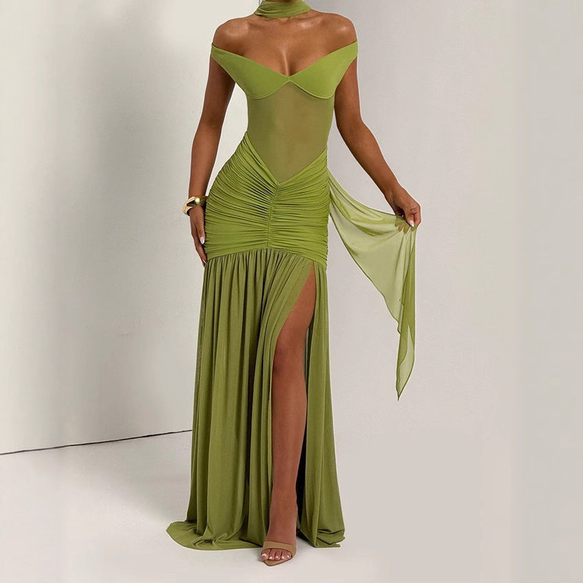 Tube-top Backless Temperament Split Dress
