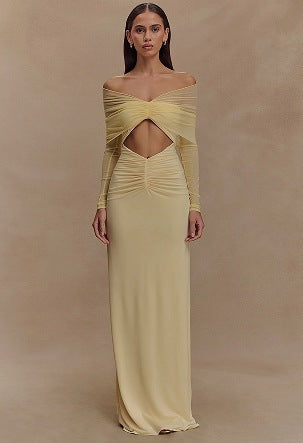 Mesh Pleated Hollow Out Dress