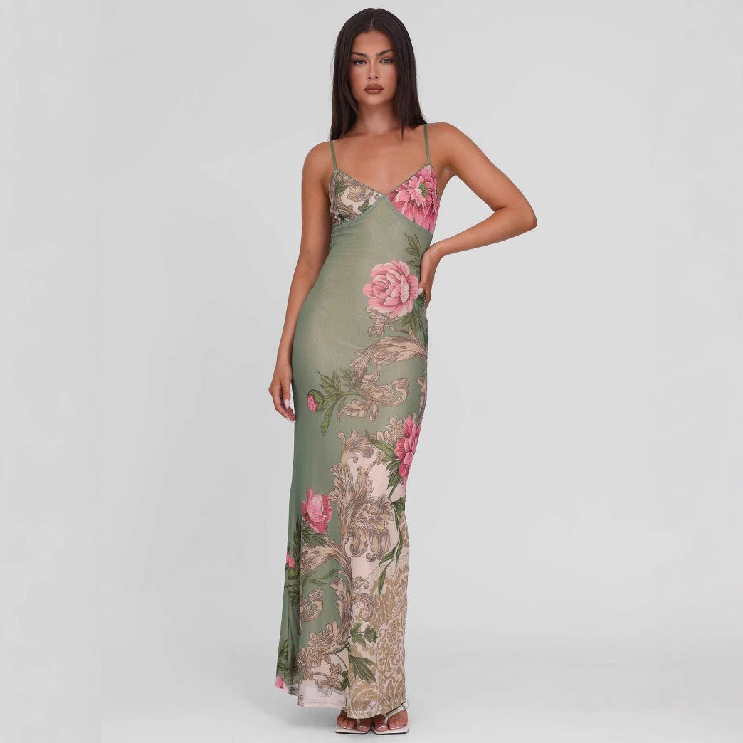 Slim-fit Backless Sling Dress