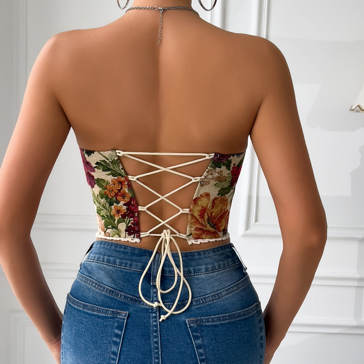 Vintage Flower Print Vest