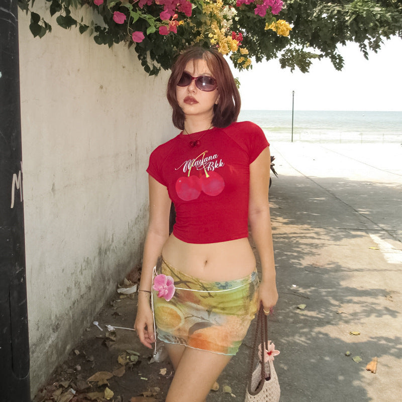Slim-fit All-match T-shirt Women