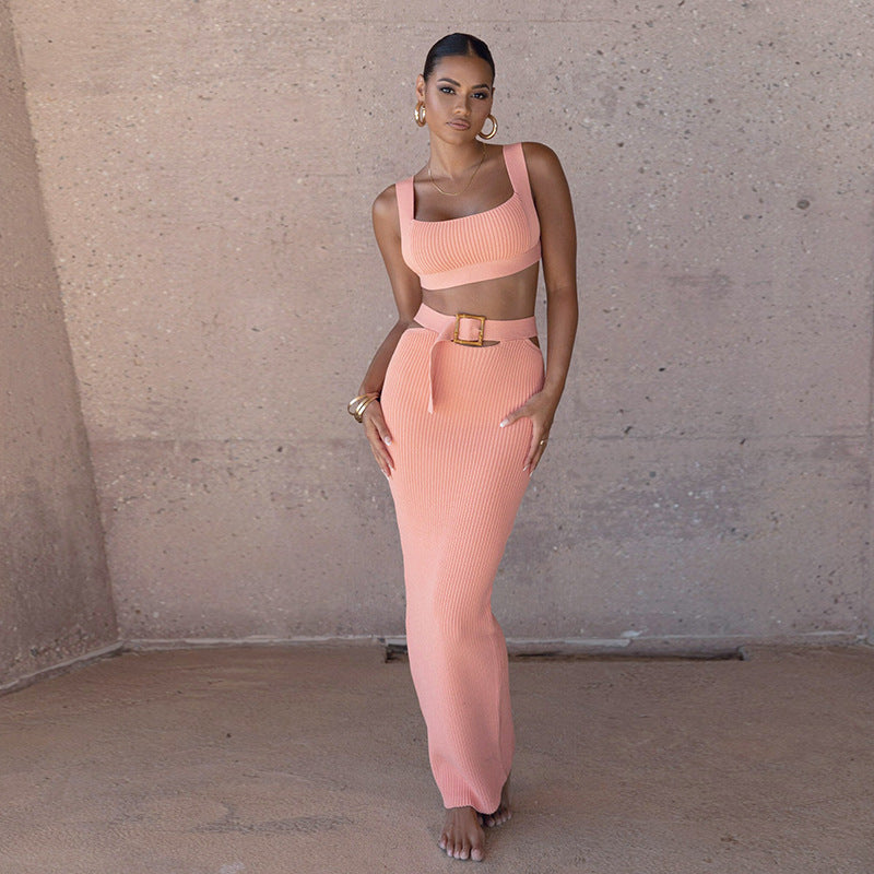 Knitted Inner Match Short Camisole Skirt Dress