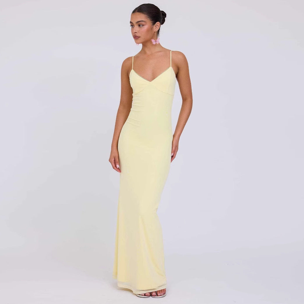 Slim-fit Backless Sling Dress
