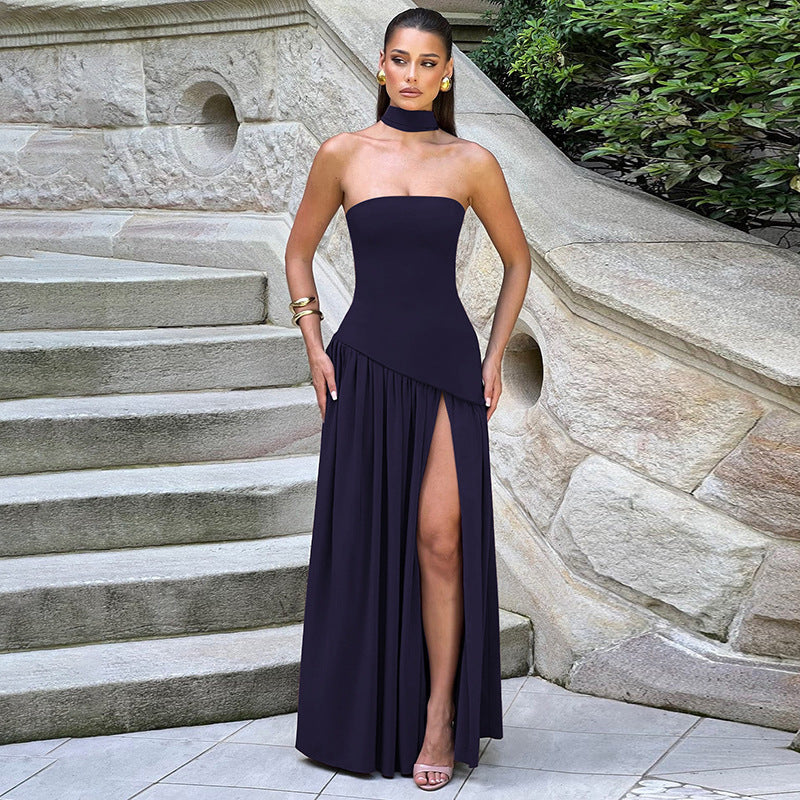 Split Backless Elegant Streamer Dress