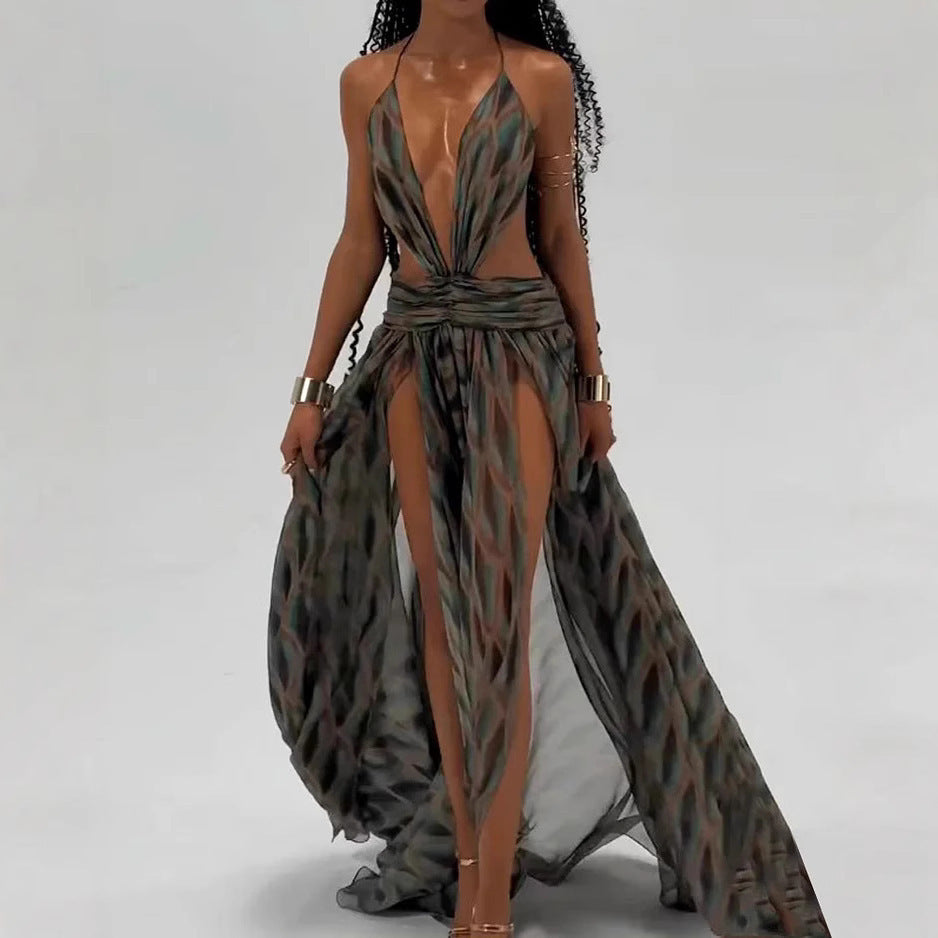 Summer Hollow-out Camisole Long Dress