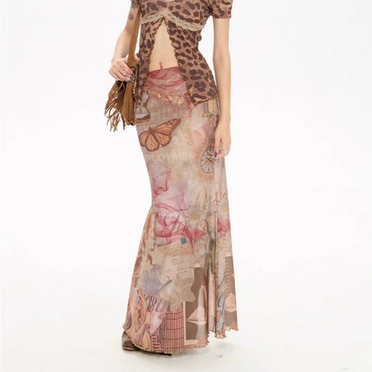 Printing Fishtail Length Skirt