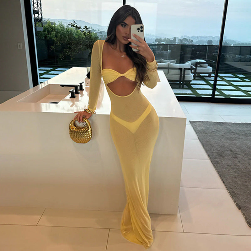 Slim-fit Long Sleeve Tight Dress