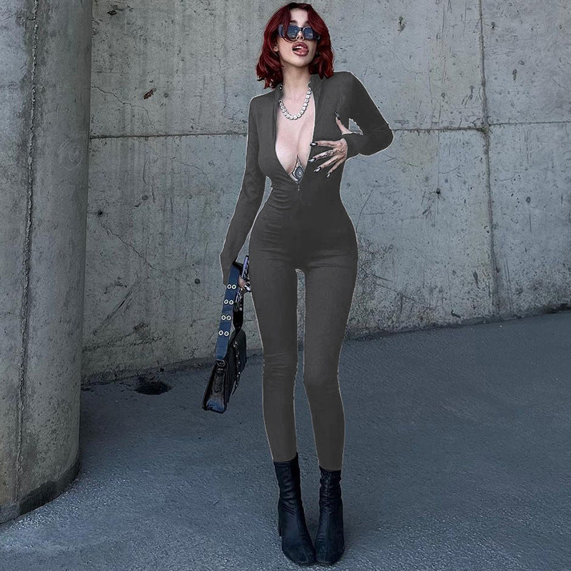 Long-sleeved Stretch Bottoming Jumpsuit