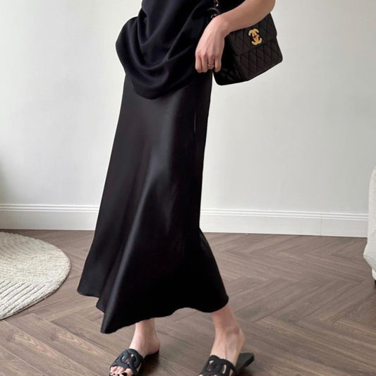 Silk Fishtail Long Skirt