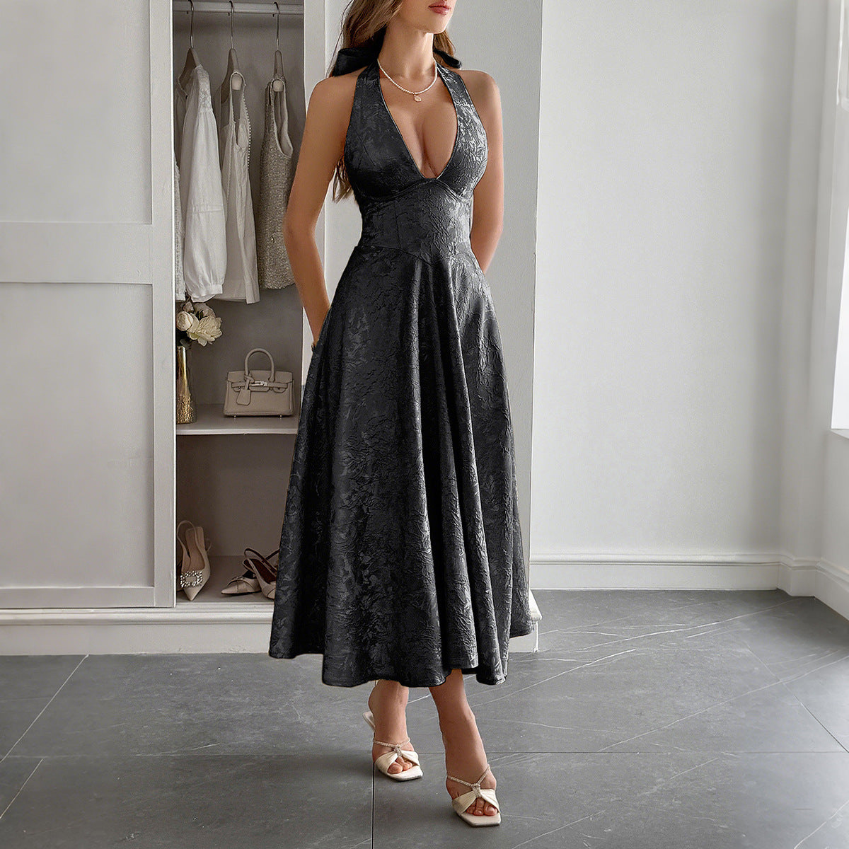 Elegant Halter Dress