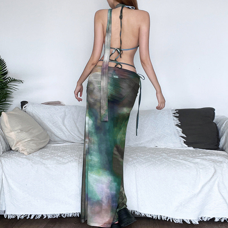 Printed Bikini Skirt Set