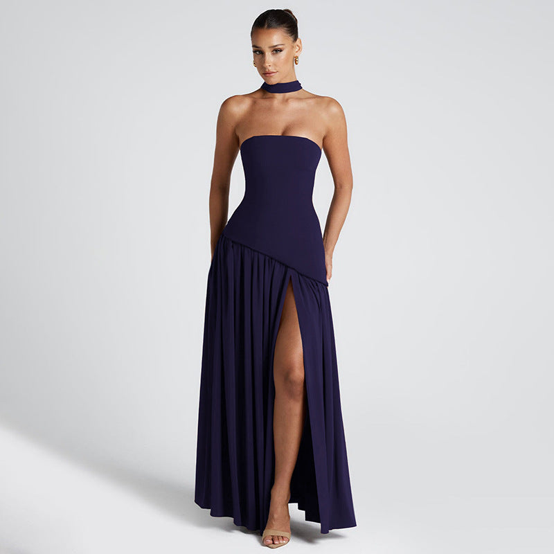 Split Backless Elegant Streamer Dress