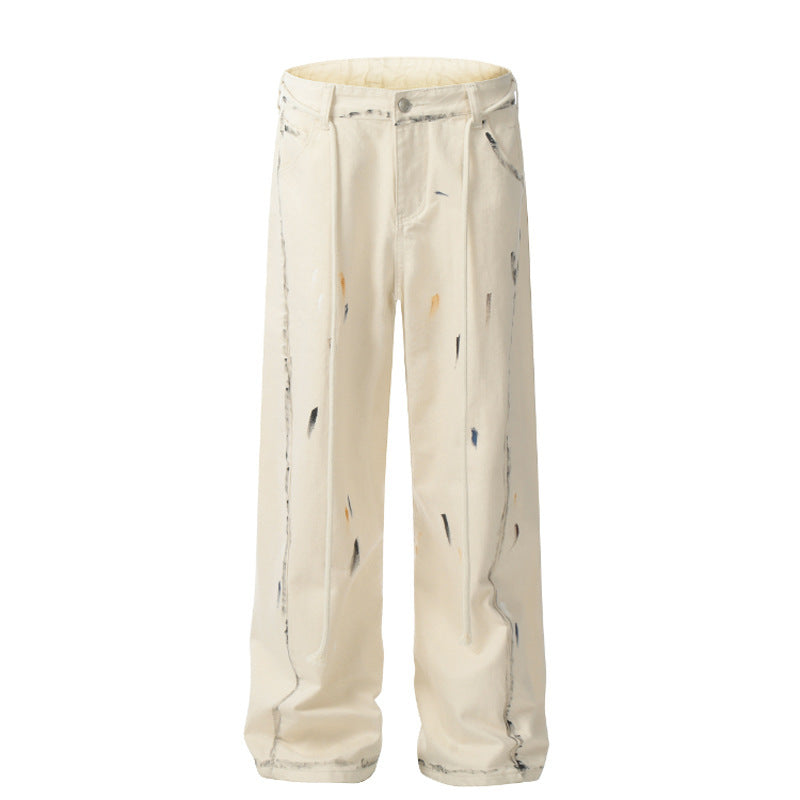 Paint-splashing Style Graffiti Design Trousers