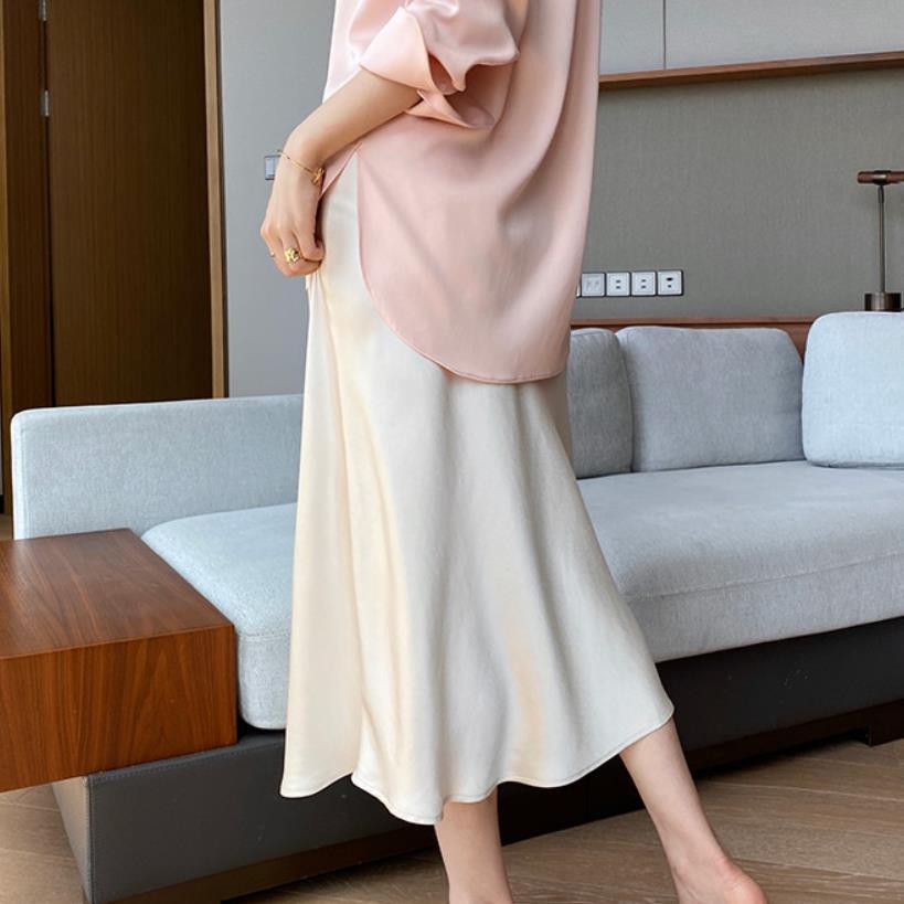 Silk Fishtail Long Skirt