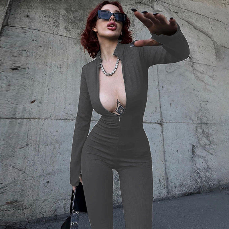 Long-sleeved Stretch Bottoming Jumpsuit