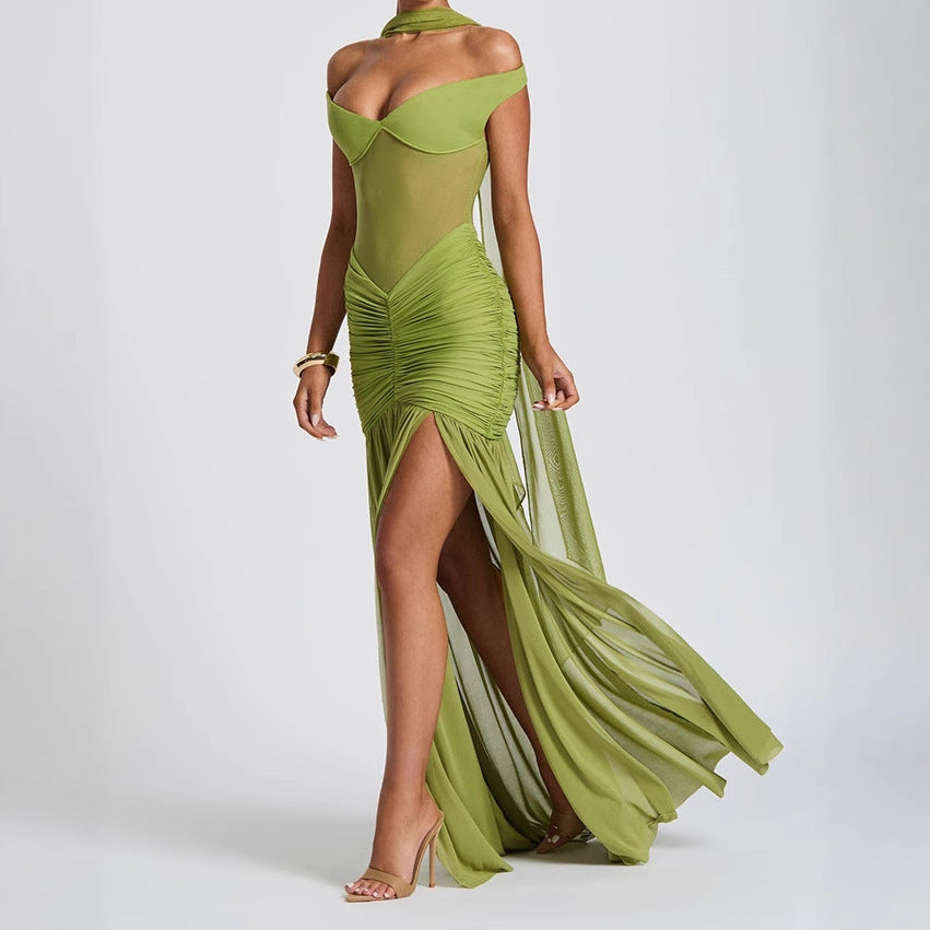 Tube-top Backless Temperament Split Dress