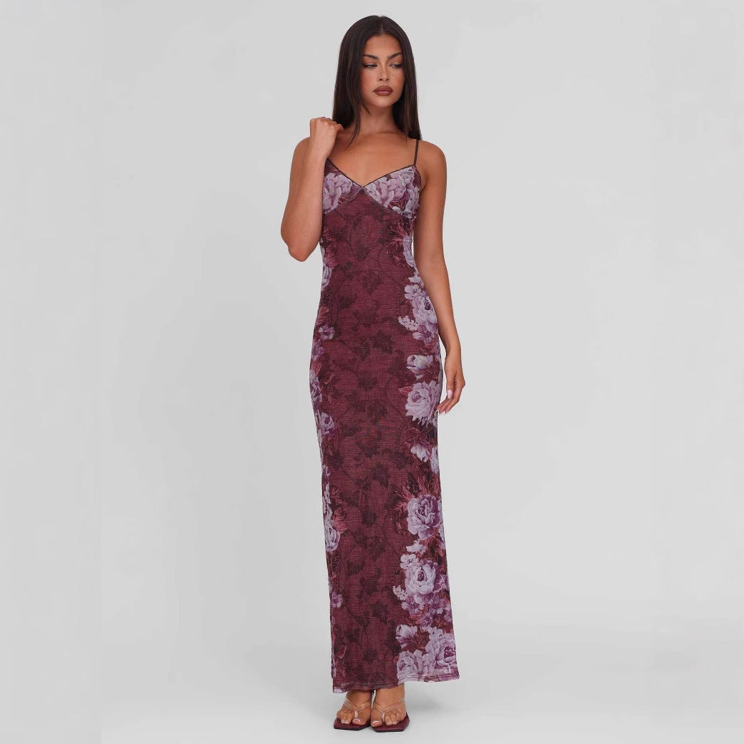Slim-fit Backless Sling Dress